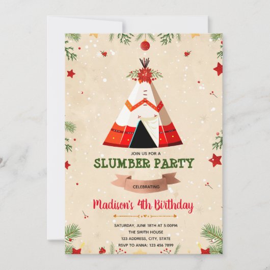 Invitation à l'anniversaire de Noël (Devant)