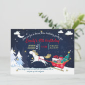 Invitation à l'anniversaire de Noël Unicorn Drive  (Debout devant)