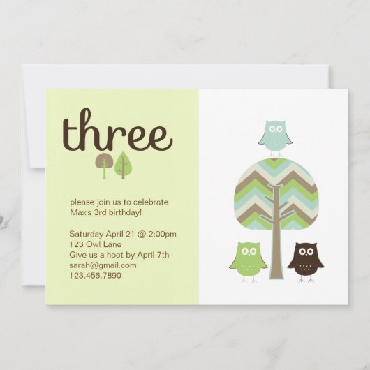 Invitation à l'anniversaire de Owl 3rd (Devant)