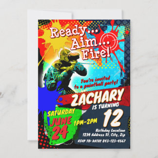 Invitation à l'anniversaire de Paintball
