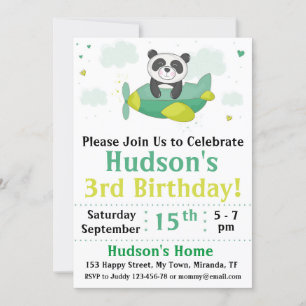 Invitation à l'anniversaire de Panda
