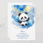 Invitation à l'anniversaire de Panda (Devant / Derrière)