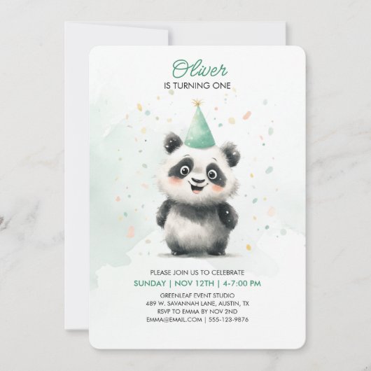 Invitation à l'anniversaire de Panda (Devant)