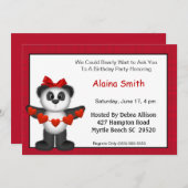 Invitation à l'anniversaire de Panda Bear (Devant / Derrière)