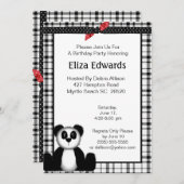 Invitation à l'anniversaire de Panda Bear (Devant / Derrière)