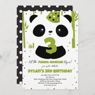 Invitation à l'anniversaire de Panda pour la fête 