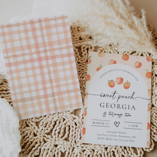 Invitation à l'anniversaire de Peach | Poche aquar