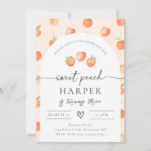Invitation à l'anniversaire de Peach   Poche douce