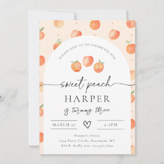 Invitation à l'anniversaire de Peach | Poche douce