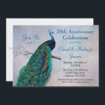 Invitation à l'anniversaire de Peacock Vintage Blu<br><div class="desc">Une élégante invitation à la fête d'anniversaire avec un paon vintage dans des teintes somptueuses sur un arrière - plan peint. Parfait pour les anniversaires d'étape comme les 5ème,  10ème,  15ème,  20ème,  25ème,  30ème,  35ème,  40ème,  45ème,  50ème,  55ème,  60ème ... ou n'importe quelle année !</div>