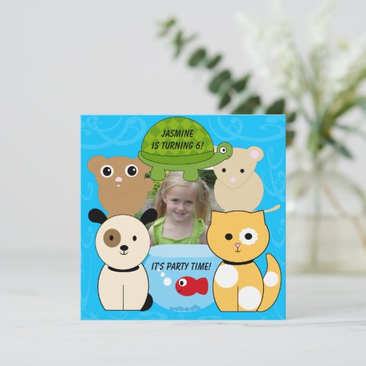 Invitation à l'anniversaire de Pet Lover (Debout devant)