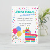 Invitation à l'anniversaire de Pinata Balloons (Debout devant)