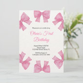 Invitation à l'anniversaire de Pink Bow (Debout devant)
