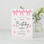 Invitation à l'anniversaire de Pink Bow (Debout devant)
