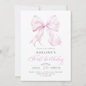 Invitation à l'anniversaire de Pink Bow (Devant)