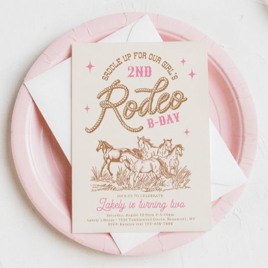 Invitation à l'anniversaire de Pink Cowgirl