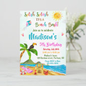 Invitation à l'anniversaire de plage (Debout devant)