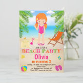 Invitation à l'anniversaire de plage (Debout devant)