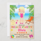 Invitation à l'anniversaire de plage (Devant)