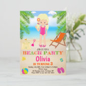 Invitation à l'anniversaire de plage (Debout devant)