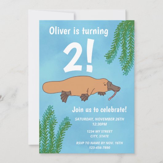 Invitation à l'anniversaire de Platypus (Devant)