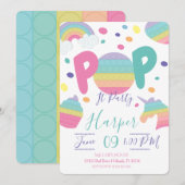 Invitation à l'anniversaire de Pop It Kid (Devant / Derrière)