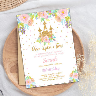 Invitation à l'anniversaire de Princess Editable