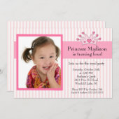 Invitation à l'anniversaire de Princess Photo (Devant / Derrière)