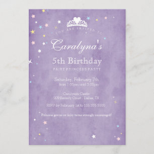 Invitation à l'anniversaire de Princess Purple Fai