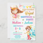 Invitation à l'anniversaire de princesse et de pri (Devant)