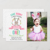 Invitation à l'anniversaire de printemps de Bunny (Devant / Derrière)