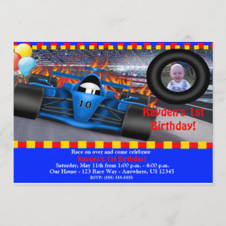 Invitation à l'anniversaire de Race Car