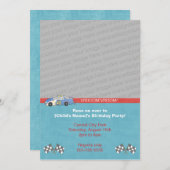 Invitation à l'anniversaire de Race Car (Devant / Derrière)