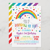 Invitation à l'anniversaire de Rainbow (Devant / Derrière)
