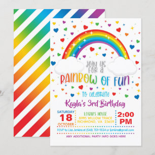 Invitation à l'anniversaire de Rainbow
