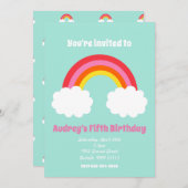 Invitation à l'anniversaire de Rainbow (Devant / Derrière)