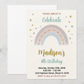 Invitation à l'anniversaire de Rainbow (Devant / Derrière)