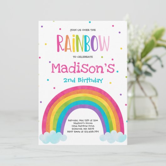 Invitation à l'anniversaire de Rainbow (Debout devant)