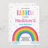 Invitation à l'anniversaire de Rainbow (Devant / Derrière)