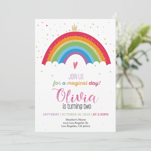 Invitation à l'anniversaire de Rainbow (Debout devant)