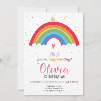 Invitation à l'anniversaire de Rainbow