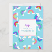 Invitation à l'anniversaire de Rainbow (Dos)