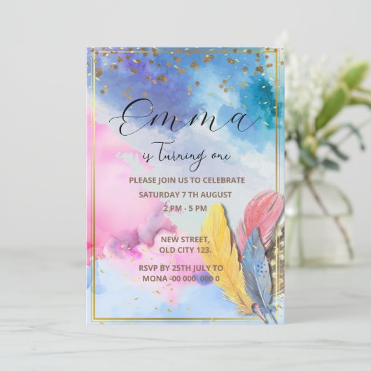 Invitation à l'anniversaire de Rainbow (Debout devant)