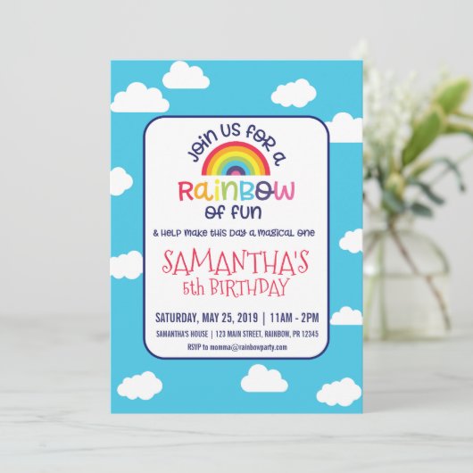 Invitation à l'anniversaire de Rainbow (Debout devant)