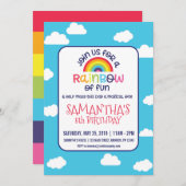 Invitation à l'anniversaire de Rainbow (Devant / Derrière)