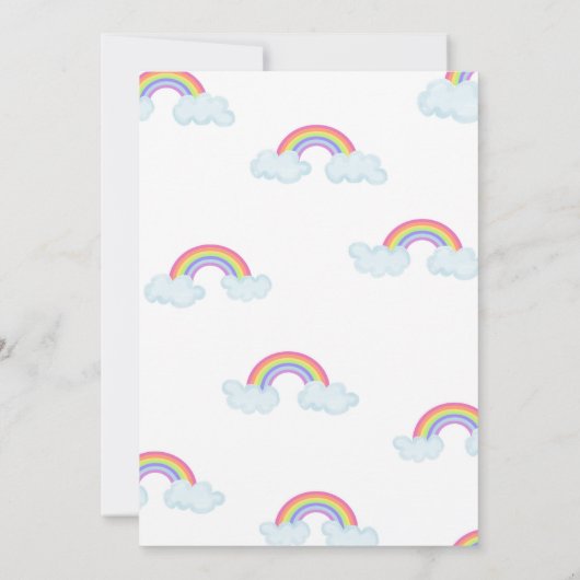 Invitation à l'anniversaire de Rainbow (Dos)