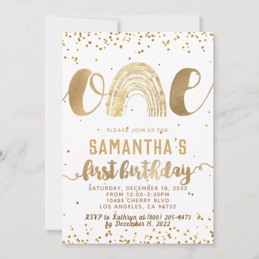 Invitation à l'anniversaire de Rainbow First (Devant)