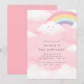 Invitation à l'anniversaire de Rainbow First (Devant / Derrière)