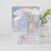 Invitation à l'anniversaire de Rainbow Unicorn (Debout devant)