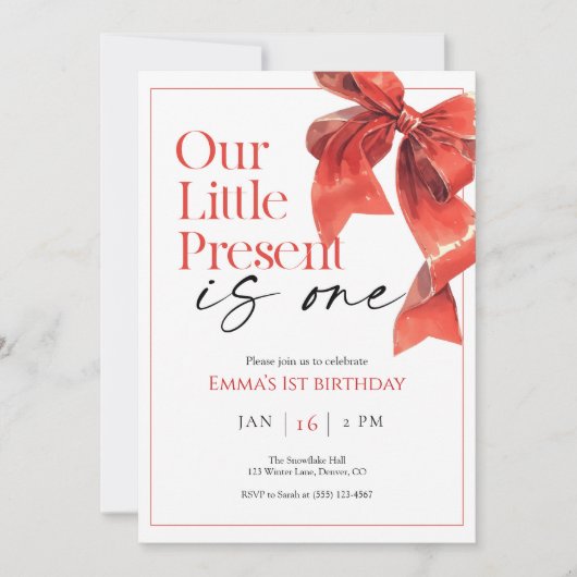 Invitation à l'anniversaire de Red Bow (Devant)